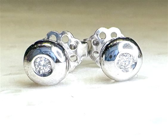 Orecchini Sommer Donna Punto Luce Diamante Taglio Brillante in Oro bianco Diamante 0.08 Ct P.L. DIA CT 0.08 - P.L. DIA CT 0.08